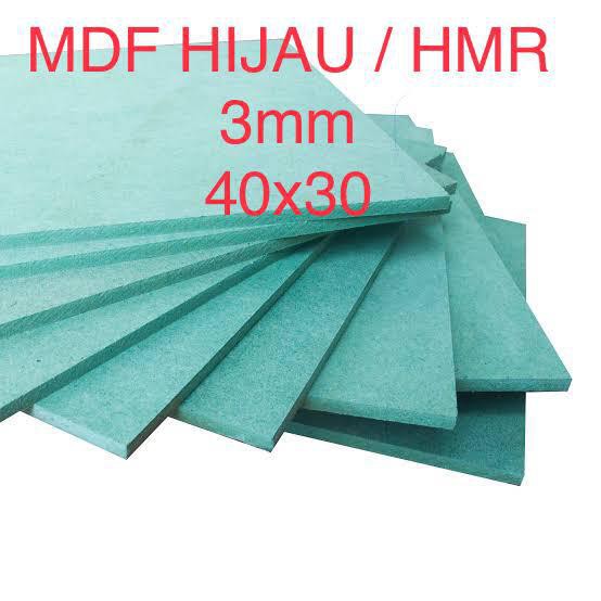 HIJAU บอร์ด MDF สีเขียว / HMR 3mm (40x30)cm ไม้อัด MDF สีเขียว HMR 3mm