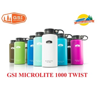 GSI MICROLITE 1000 TWIST ขวดน้ำเก็บอุณหภูมิ ที่มีน้ำหนักเบา และมีความทนทานสูง สเตนเลสคุณภาพดี ฝาเปิดเรียบง่าย