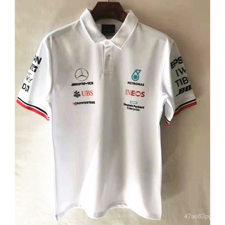 ขายดี เสื้อยืด ลายทีม MERCEDES AMG F1 Lewis Hamilton สีดํา สําหรับผู้ชาย 2021 AMG PETRONAS FORMULA ONE F1 POL