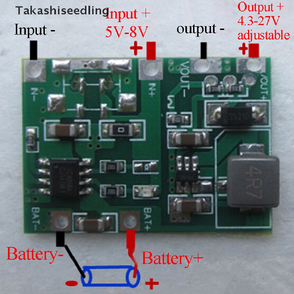 Takashiseedling/ โมดูลชาร์จแบตเตอรี่ลิเธียม 18650 3.7V 4.2V เป็น 5V 9V 12V 24V
