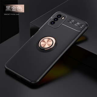 Poco M3 เคสซิลิโคน TPU แบบนิ่ม ผิวด้าน มีแหวนแม่เหล็ก สําหรับติดรถยนต์