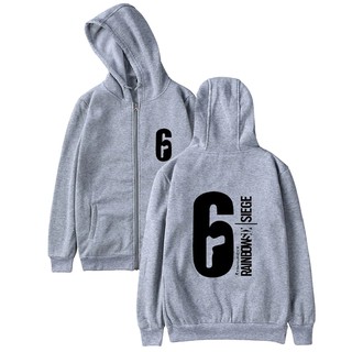 Rainbow Six Siege เสื้อสเวตเตอร์สำหรับผู้ชายผู้หญิงแขนยาวมีฮู้ดขนาดพลัส Zipper Hoodie ขนาดใหญ่ 4XL 640