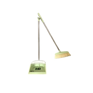 ชุดไม้กวาดพร้อมที่โกยผง สีเขียว ไม้ถูพื้น ไม้รีดน้ำ Broom set with dustpan, green