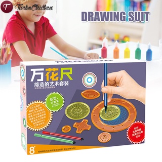 28pcs Spirographs Drawing Toys Set of Paint Model Geometric Ruler Creatives Educational Toy for Childrens Gift