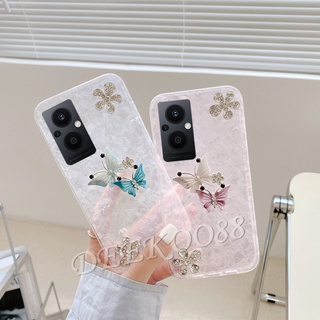 ใหม่ เคสโทรศัพท์มือถือ ลายผีเสื้อน่ารัก วิบวับ สําหรับ OPPO Reno7 Z Pro A96 A95 A76 A74 A16 4G 5G Reno 7 7Z 7Pro OPPOA96 OPPOA76 2022