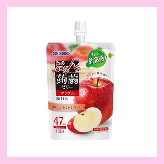 เจลลี่รสแอปเปิ้ลจากญี่ปุ่น Orihiro Purinto Konnyaku Gelatin Tubes, Low Calorie apple, 4 (130g)
