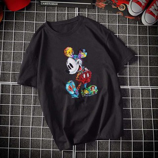 mashoo MICKEY การ์ตูนพิมพ์กราฟิกแขนสั้นเสื้อยืด 
โอเวอร์ไซส์/คู่/พลัสไซส์/เสื้อยืด Unisex Tee เ J#x