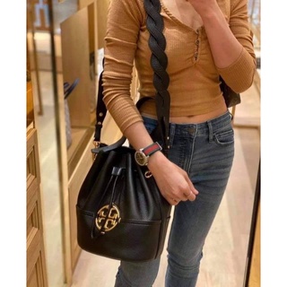 🔥🔥ราคาดีเฟร่อออ สีดำ งาน Shop TORY BURCH MILLER BUCKET BAG หรูหรา สะพายได้ทุกโอกาส จัดด่วนๆ