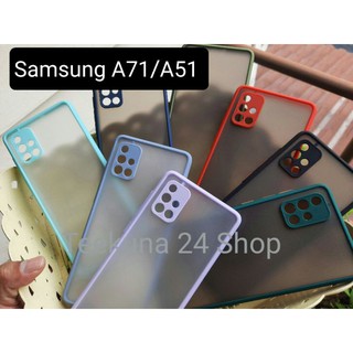 เคส Samsung A51/A71 แบบขอบซิลิโคน+ กันกล้อง