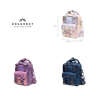 DOUGHNUT BAG : GROUP MACAROON TINY SKY SERIES กระเป๋าโดนัทเป้สะพายหลัง  หนังแท้ กันน้ำได้ กระเป๋าโดนัท กระเป๋าสะพายข้าง กระเป๋า กระเป๋าผู้หญิง (รหัสสินค้า 09330)