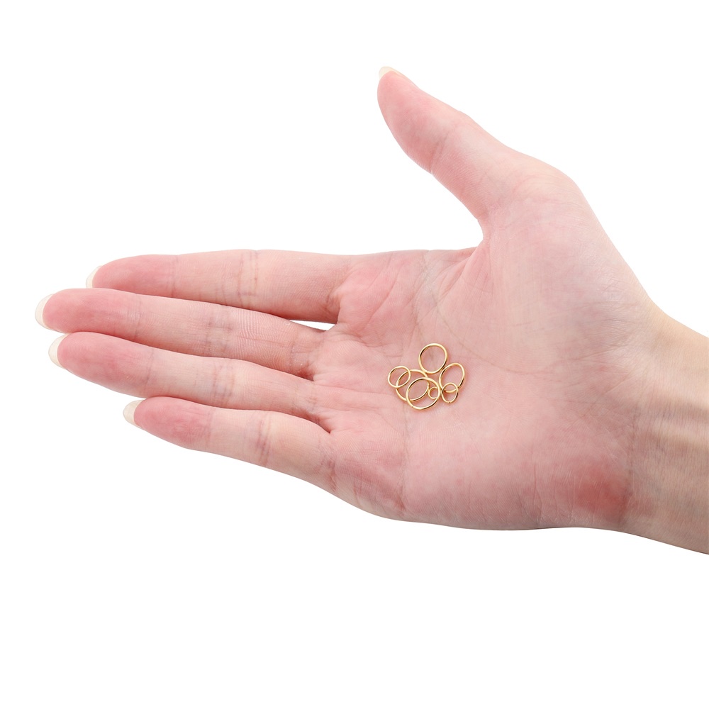 St.kunkka 200 ชิ้น สแตนเลส ห่วงกลม ทอง ห่วงห้อยจี้ ตัวเลือกหลายขนาด - รูปที่ 6