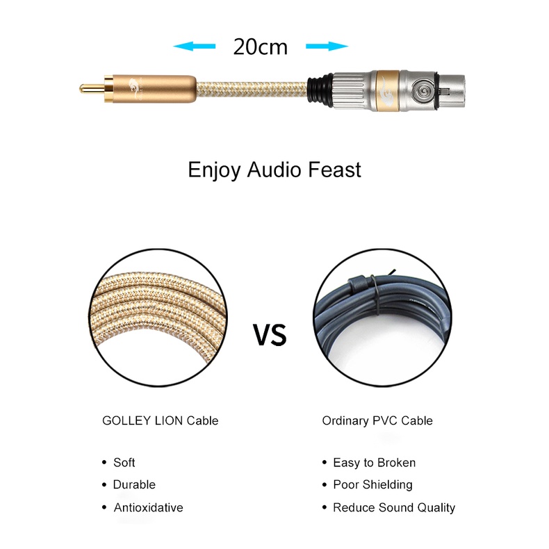 Golley Lion Aux Rca Male To Xlr Female Hifi