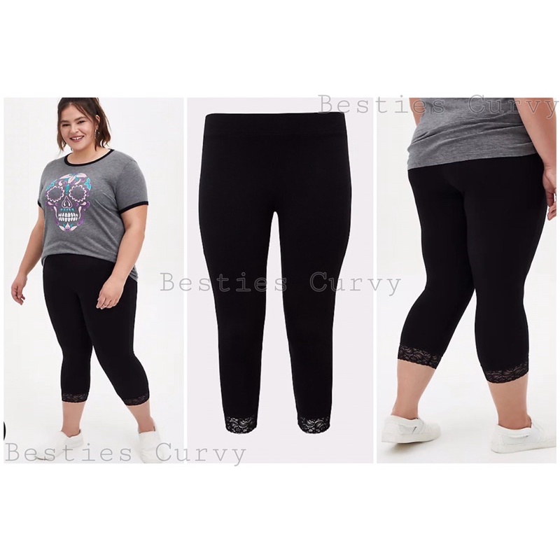 กางเกงเลกกิ้ง torrid 5ส่วนไซต์ใหญ่ เอว34-70ผ้าไม่บางใส่สบาย