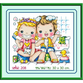 ไอแอมครอสติช iamcrossstitch DIY รหัส L-208 30x30 cm. ชุดอุปกรณ์งานฝีมือปักครอสติชครบชุด