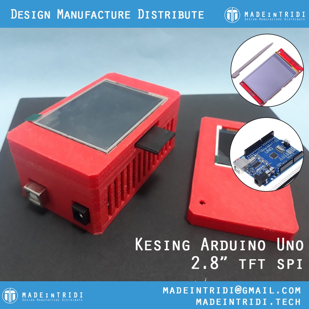 เคส Madeintridi Arduino Uno lcd 2.8" LCD TFT SPI Kesing Project
