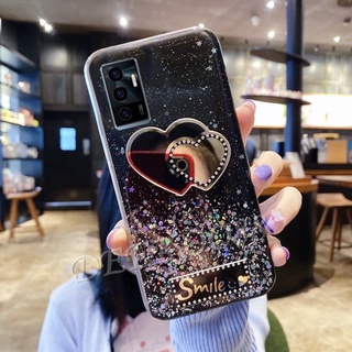 เคสโทรศัพท์มือถือแบบนิ่ม ใส แต่งกลิตเตอร์ ดาว หัวใจ ระยิบระยับ สําหรับ VIVO V23E 5G 4G V23E