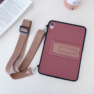 เคสแท็บเล็ต PC ยาง ลายวาฟเฟิล พร้อมขาตั้ง กันกระแทก สําหรับ IPad Mini 2 3 4 5 6th Gen 9.7 2018 5th Generation 2017 IPad Air 1 2 Pro 9.7 2016