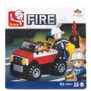 ProudNada Toys ของเล่นเด็กชุดตัวต่อเลโก้ดับเพลิง Sluban FIRE 58 PCS B0621