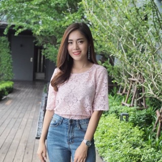 เสื้อแขนสั้น ลูกไม้