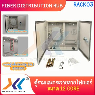 ตู้รวมและกระจายสายไฟเบอร์ Fiber Distribution Hub ขนาด 12 Core