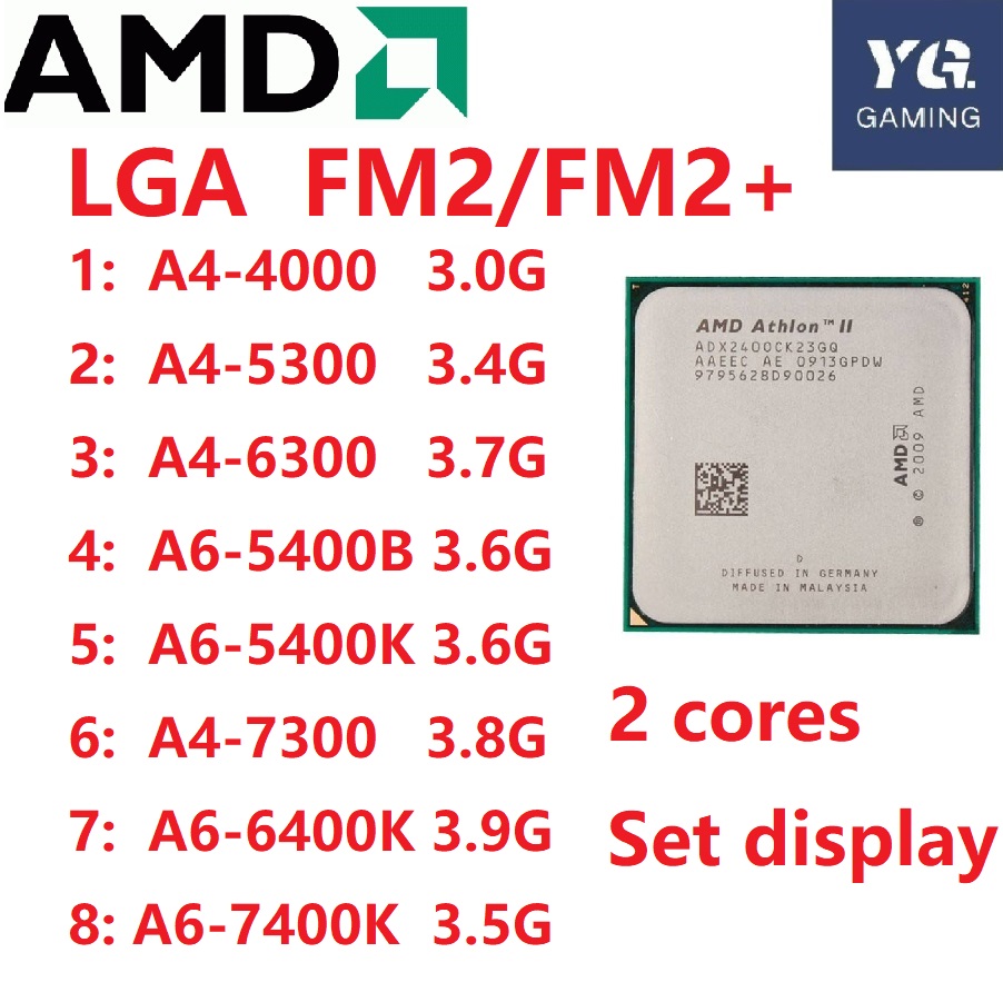 Amd A4 5300 6300 4000 A4-7300 A6-5400k A6 6400 7400 จอแสดงผลกลาง CPU dual core fm2904 pin