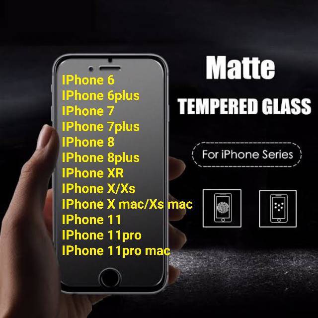ฟิล์มกระจก iphone ฟิล์มกระจกด้าน iPhone แบบเต็มจอ iP6, IP7, IP7plus, IP8, IP8plus, IPSe 2020, IP11 ,