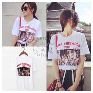 เสื้อยืดผ้าคอตตอน พิมพ์ลาย Retro คอกลมแบบน่ารัก ทรงสวย ใส่สบาย งานดีมาก