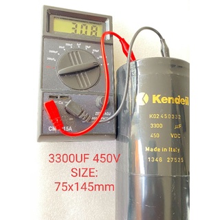 CAPACITOR  3300UF 450V คาปาซิเตอร์ 3300UF 500V Size:7.5x14.5CM สินค้าใหม่พร้อมจัดส่งรับประกันของแท้คุณภาพแน่นอนค่ะ