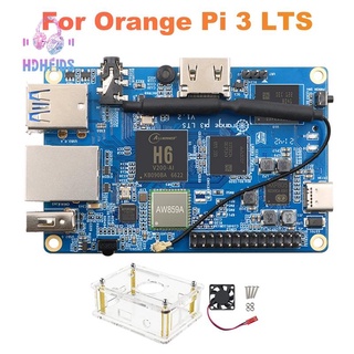 บอร์ดทดลอง พร้อมเคส พัดลม H6 2G DDR3 8G EMMC สําหรับ Orange Pi 3 LTS Android 9.0 Ubuntu Debian OS