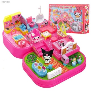 ตุ๊กตาซิลวาเนียน✺✉▫HELLOKITTY ของแท้ Hello Kitty Toy Street Corner Story My Home เด็กผู้หญิง Play House Toy Gift