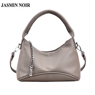 Jasmin NOIR กระเป๋าถือ กระเป๋าสะพายไหล่ สะพายข้าง หนัง PU สายโซ่ ลายดวงจันทร์ สําหรับผู้หญิง