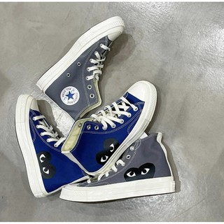 Comme des garcons x Converse chuck taylor สีน้ำเงิน เทา ข้อสูง