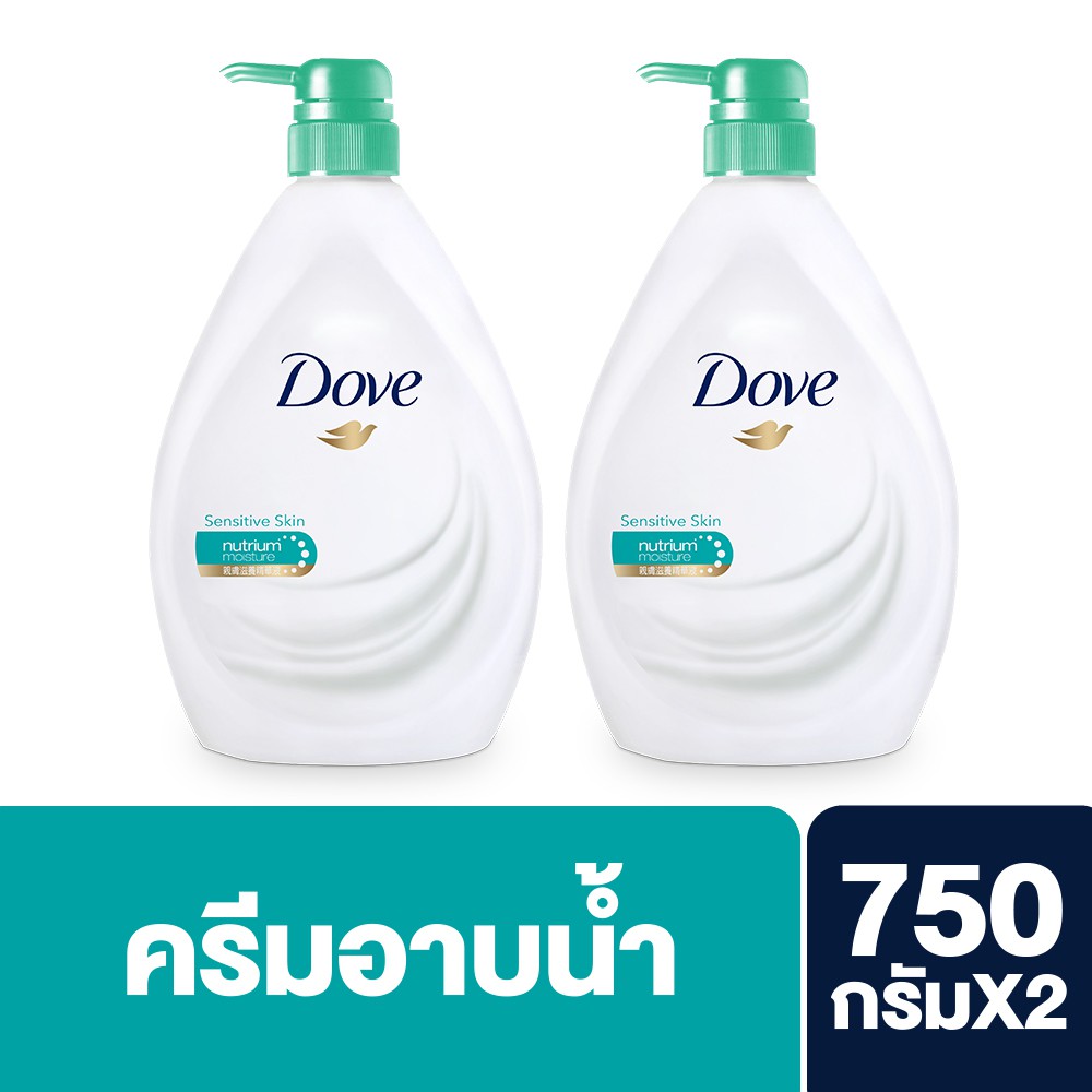 Dove Liquid Soap Sensitive Skin 750 g (2 bottles) โดฟ สบู่เหลว เซนซิทีฟ สกิน 750กรัม (2 ขวด) UNILEV