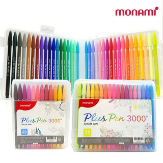 Monami Plus Pen 3000 หัว 0.4 มม. กล่องพลาสติก เลือกขนาดในตัวเลือกนะคะ