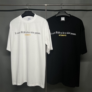 Vetements 2022ss Make A Good Person Print LOGO Short Sleeve Round Neck T-shirt VTM Werther Cute Couple Fashion