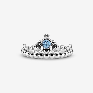 Pandora แหวนเงิน S925 ลาย Disney Cinderella Blue Tiara