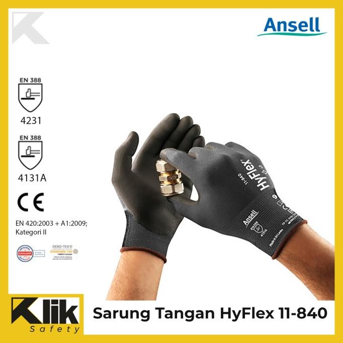 Ansell HyFlex 11-840 ถุงมืออเนกประสงค์ เพื่อความปลอดภัย