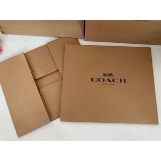 Coach กล่องกระดาษ ถุงกระดาษ สีน้ำตาล สำหรับกระเป๋าสะพายใบกลาง พร้อมส่ง