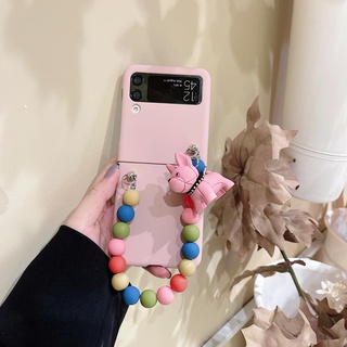 เคสโทรศัพท์มือถือ พร้อมสายโซ่คล้อง แฟชั่น สําหรับ Samsung Fadou Z Flip4 Z Flip3