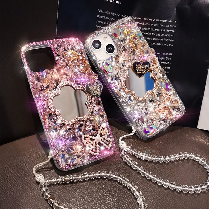 เคสโทรศัพท์ เคส iPhone เคสซิลิโคนนิ่ม ลายการ์ตูน ประดับพลอยเทียม กันตก สําหรับ iPhone 16 pro max 15 Pro Max 15 16 Plus 14 Pro Max 13 Pro Max 11 12 Pro Max 14 promax X XR XS MAX