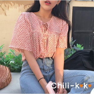 Chili_k❤️k❤️265 ❤️พร้อมส่ง❤️ เสื้อแขนสั้น สำหรับผู้หญิง