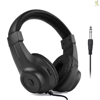 Wired Stereo Monitor Headphones Over-ear Headset with 50mm Driver 6.5mm Plug for Recording Moni