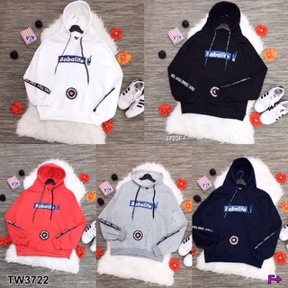 👗Pfashion [ส่งไว!!🚛] P3722 เสื้อคลุมกันหนาวมีฮู้ดคลุม สกรีนลาย Hooded sweater with screen print