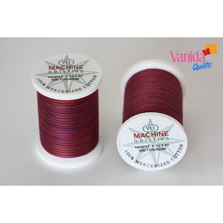 ด้ายคอตตอนเย็บจักร ด้ายควิลท์สีเหลือบ ของ YLI อเมริกา Made in USA หลอดละ 500 หลา No.3 Madras (รหัส YLI244_50_03V)