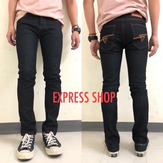 Slim-Fit Denim กางเกงยีนส์ทรงกระบอกเล็กกึ่งเดฟ ผ้ายืด ทรงสวย ไซส์ 28-36 รับชำระปลายทาง