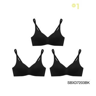 SABINA BRALESS เสื้อชั้นใน Invisible Wire (Set 3 ชิ้น) (ไม่มีโครง) รุ่น Perfect Bra รหัส SBXD7203BK สีดำ