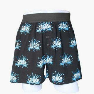 (ซื้อ 1 แถม 1 ) กางเกง boxer ลาย splash สีดำ