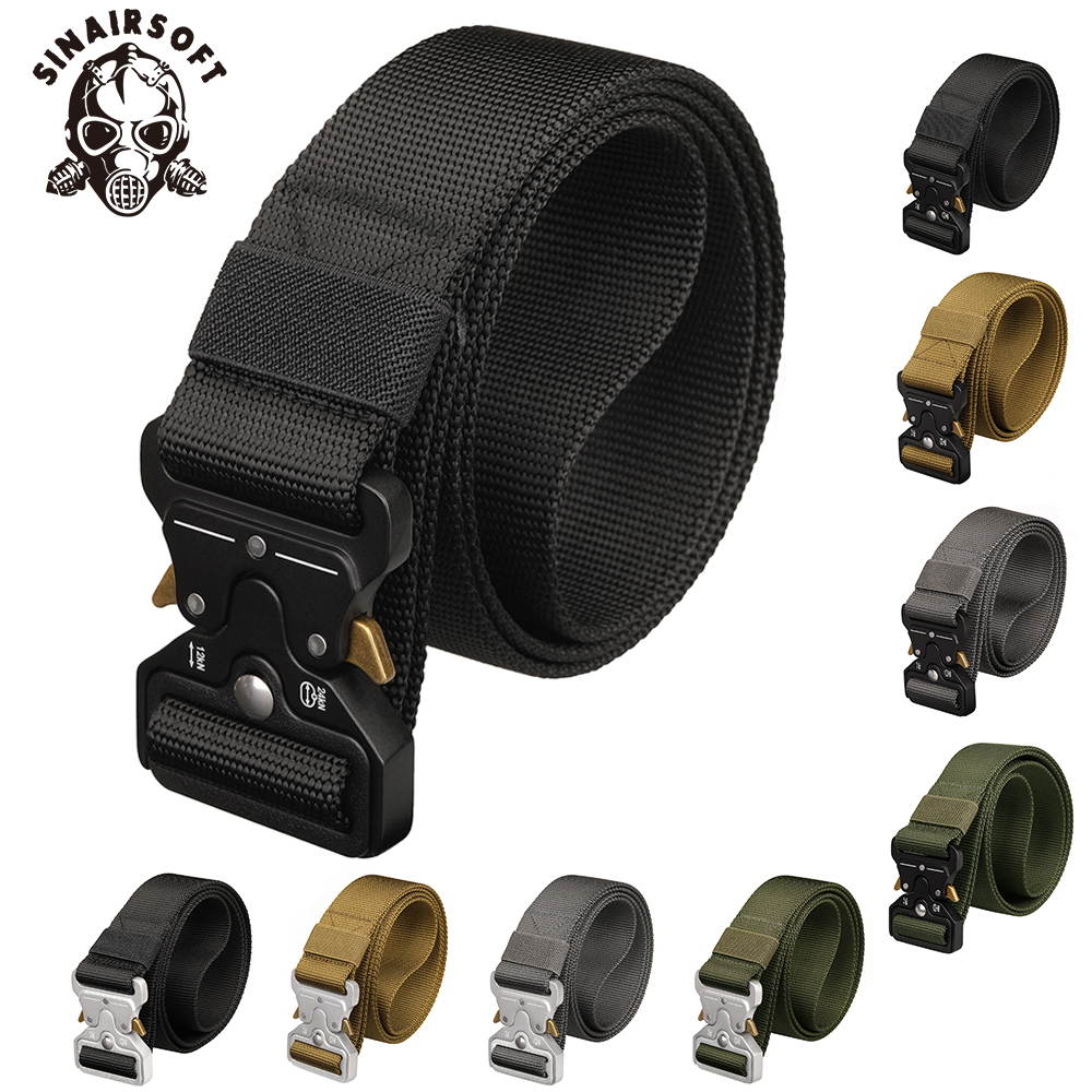 Sinairsoft Tactical Nylon Tactical Belt Outdoor Camping Metal Buckle Belt