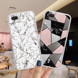 สีสันเรียบง่าย เคส OPPO Realme A12e A3s A5 AX5 C1 เคสโทรศัพท์เคสกันกระแทกซิลิโคนใสนุ่มเต็มกล้องปก 301-1