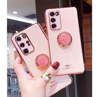 เคสมือถือกลิตเตอร์พร้อมแหวนนิ้วสําหรับ Samsung Galaxy A51 A71 S20 Ultra Note 10 Plus A10 A50 A30s A50s A70 Note9